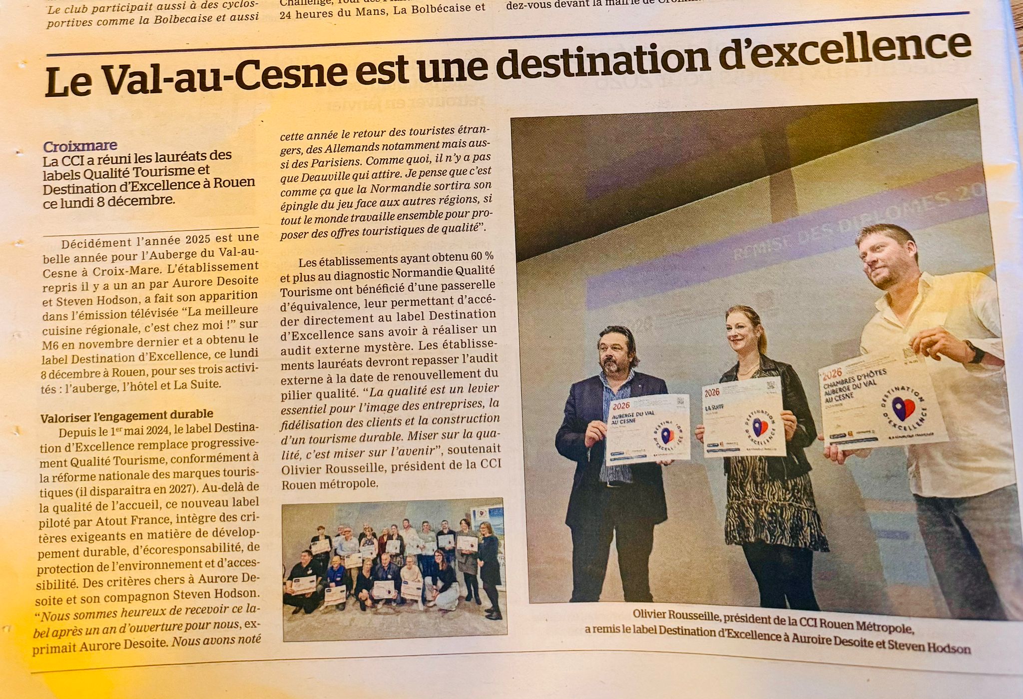 destination d'excellence Val Au Cesne